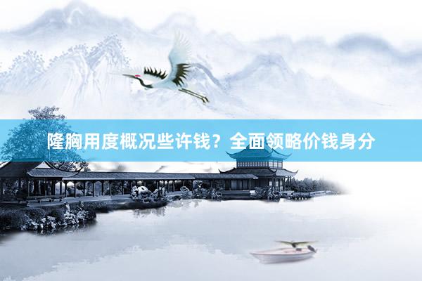 隆胸用度概况些许钱？全面领略价钱身分